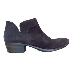 Lucky Brand Brown Leather Ankle Booties 8.5 – Low Heel, Side Zip, Western Boho